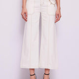 Jeans cropped in bull con catena