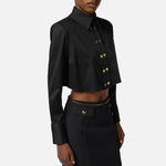 Camicia cropped in raso CA09756E2 110 ELISABETTA FRANCHI 