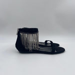 Sandalo basso con frange e strass 100663-A0NM Z99 PINKO 