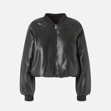 Bomber corto effetto pelle 105372A2P4 Z99 PINKO 