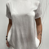 T- shirt girocollo satinata - Ofelia MS2003 BIANCO OFELIA 