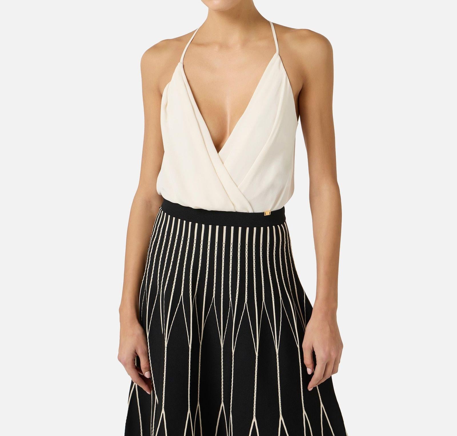 Body in georgette - Elisabetta Franchi BO01461E2 193 ELISABETTA FRANCHI 