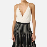 Body in georgette - Elisabetta Franchi BO01461E2 193 ELISABETTA FRANCHI 