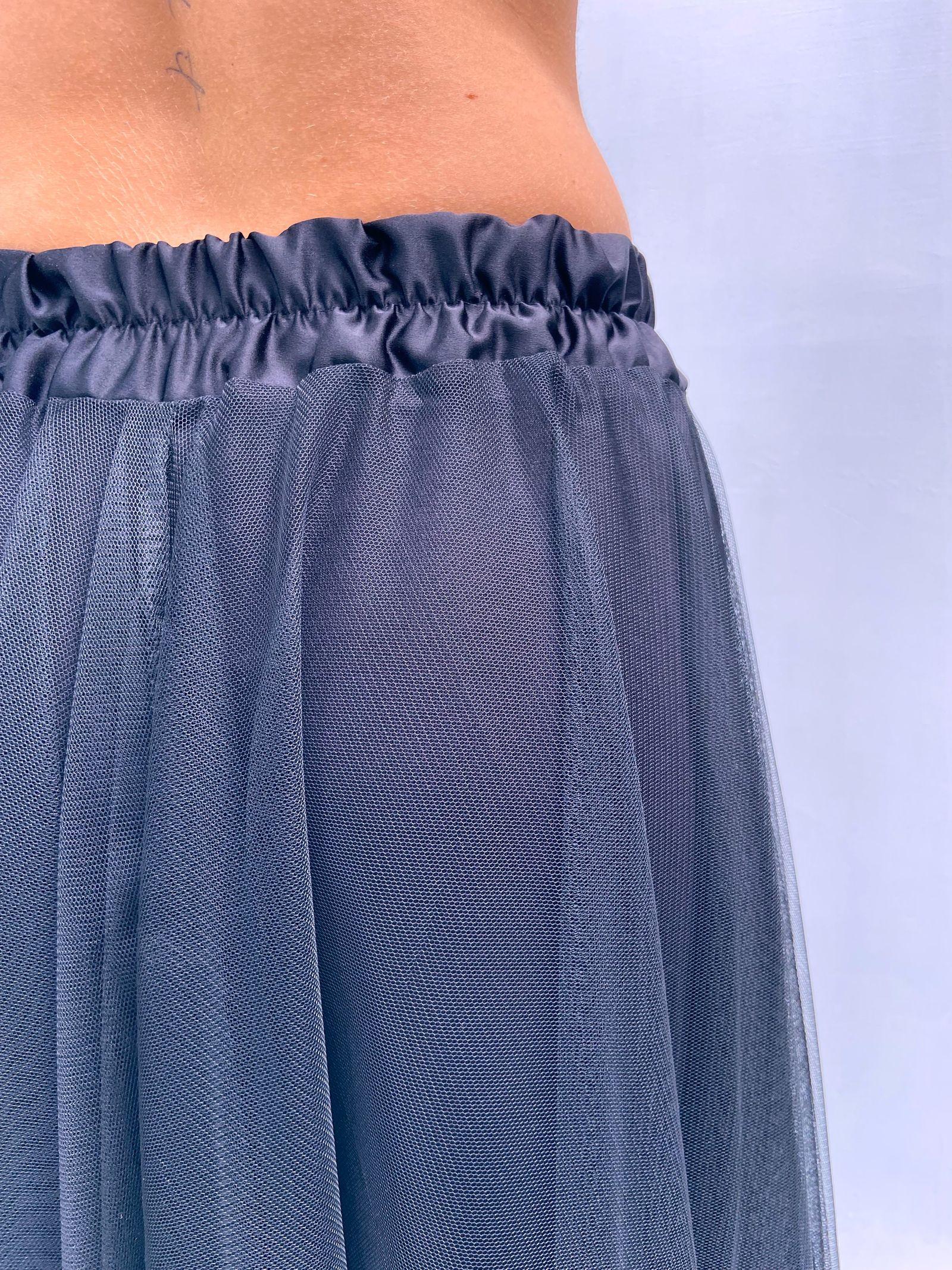 Gonna lunga in tulle MK04.015 NERO OFELIA 