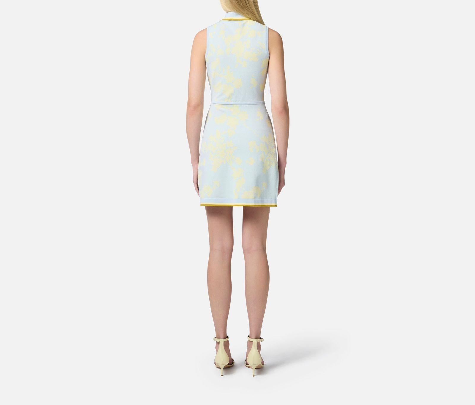 Abito in jacquard floreale con rouches - Elisabetta Franchi AM44Q51E2 DL5 ELISABETTA FRANCHI 