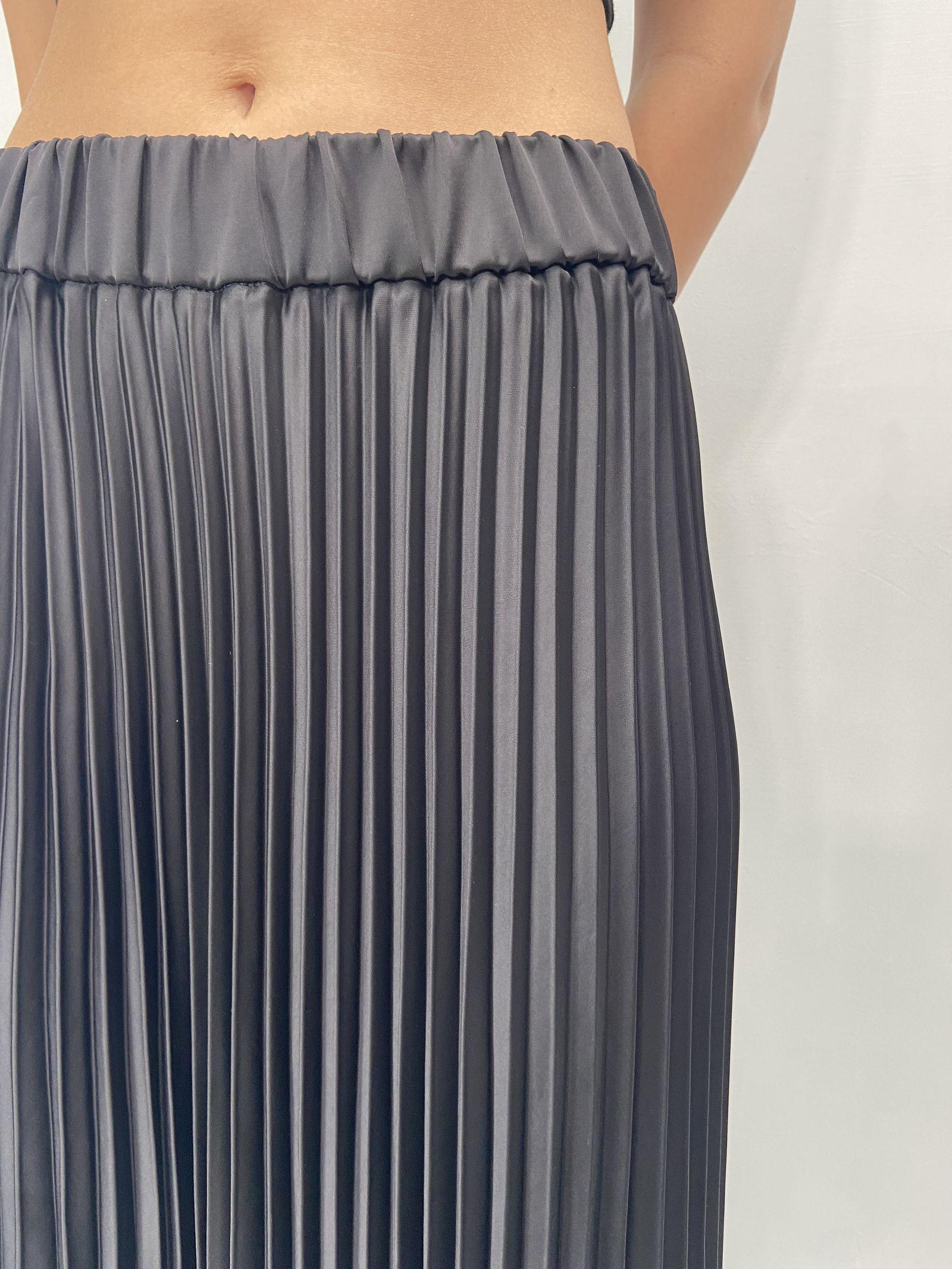 Gonna in raso plissè SK1183 NERO OFELIA 