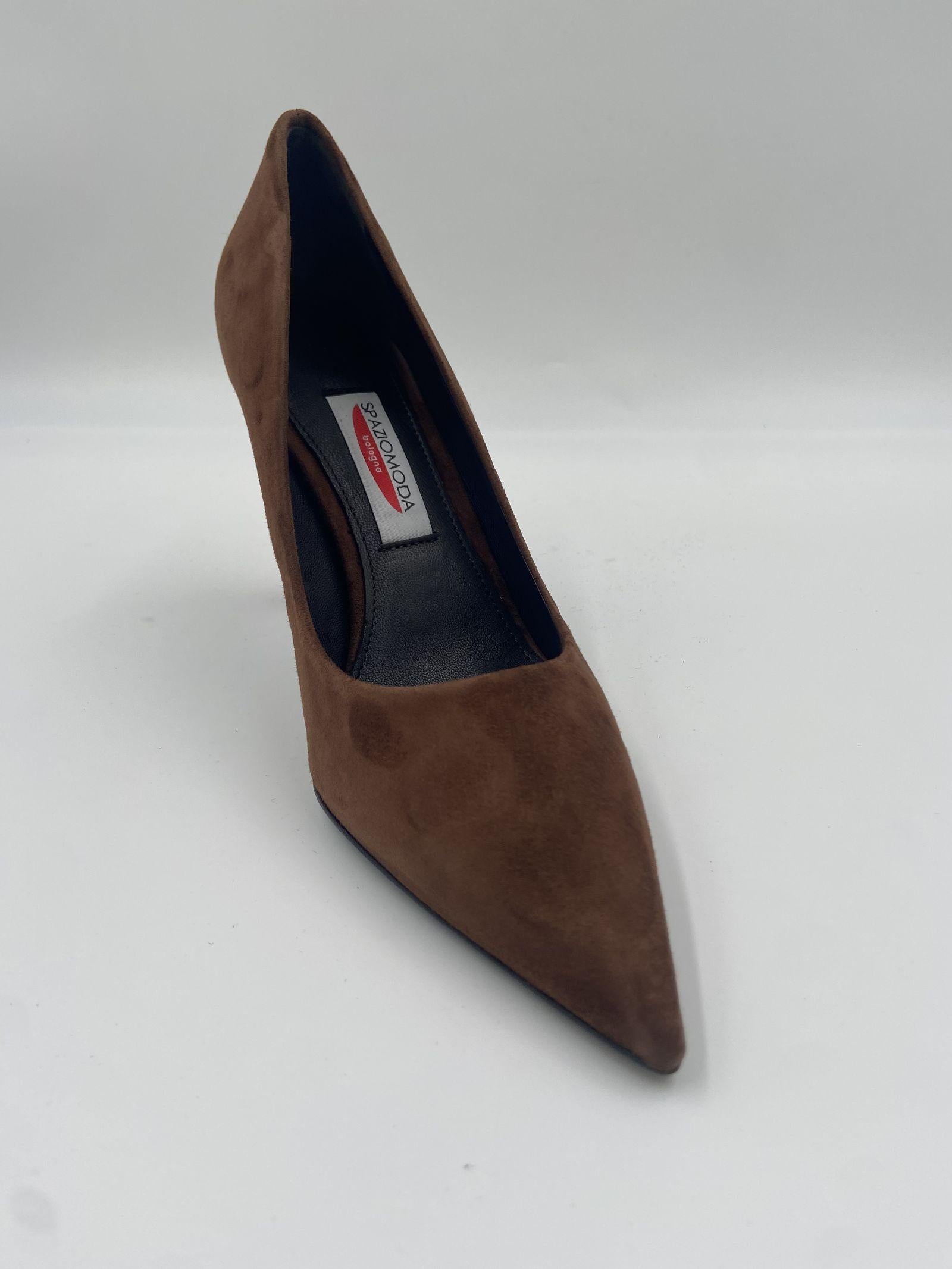 Dècolletè in pelle scamosciata - Spazio Moda 2470 CIOCCOLATO SPAZIO MODA 