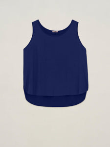 Maglia smanicata bimateriale - Carla G