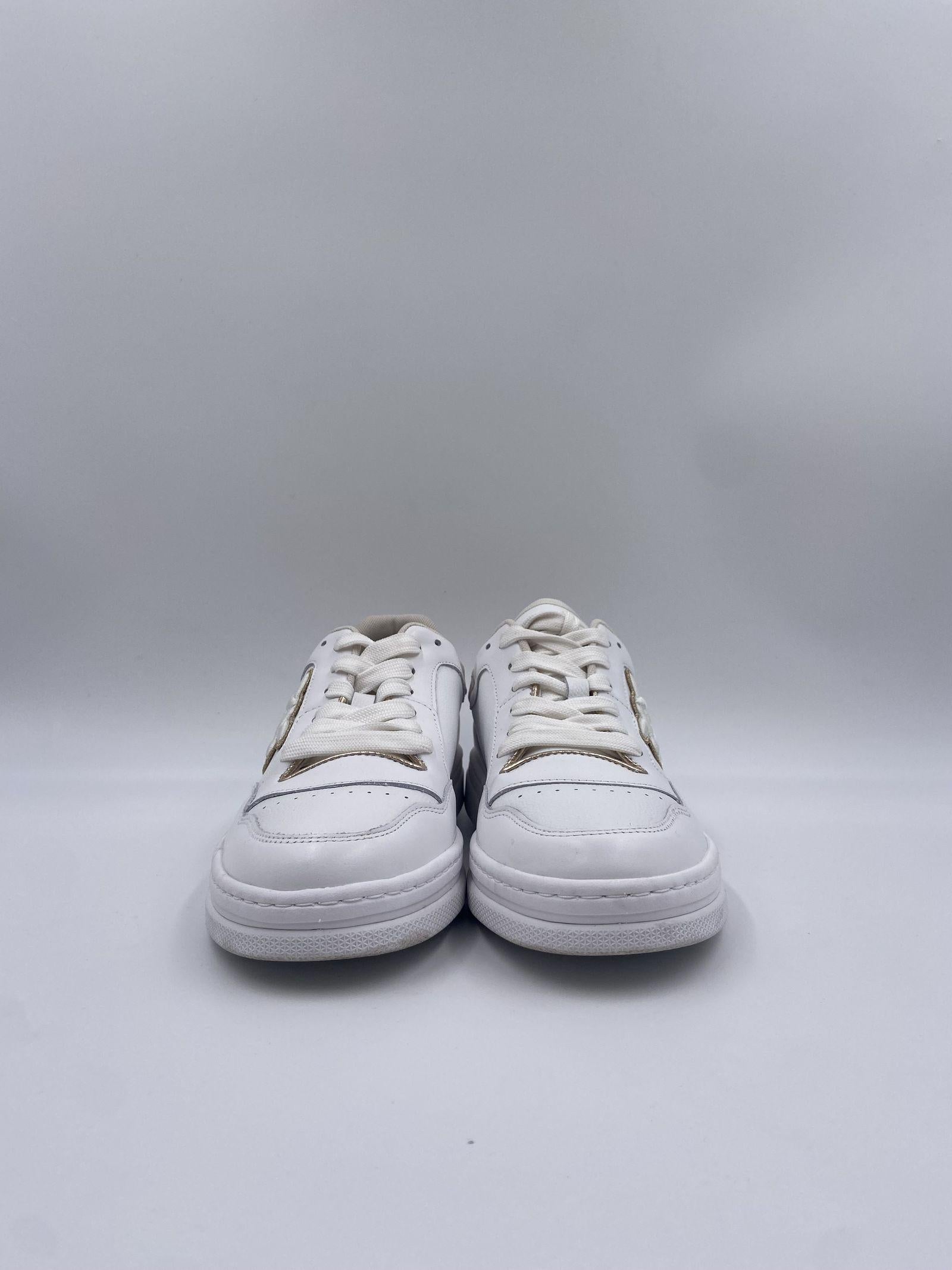 Sneakers tennis in pelle con dettagli metallizzati SS0049P035 ZHC PINKO 