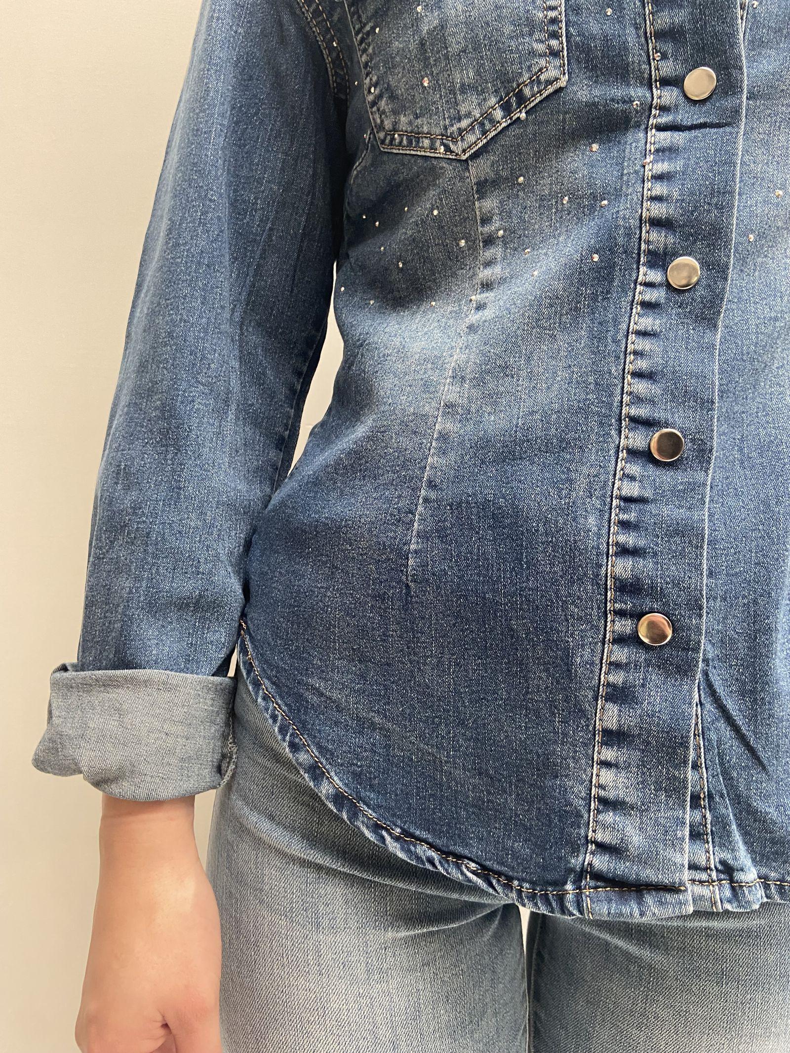 Camicia in denim con strass 9186SS DENIM OFELIA 