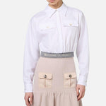 Camicia in popeline con fascione CA06446E2 100 ELISABETTA FRANCHI 