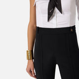 Pantalone in doppio crepe - Elisabetta Franchi PA16961E2 110 ELISABETTA FRANCHI 