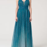Abito senza maniche in tulle con glitter