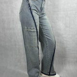 Jeans vita con tascone sulla gamba