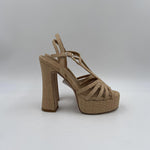 Sandalo con plateau in rafia - Ofelia H2316 BEIGE OFELIA 