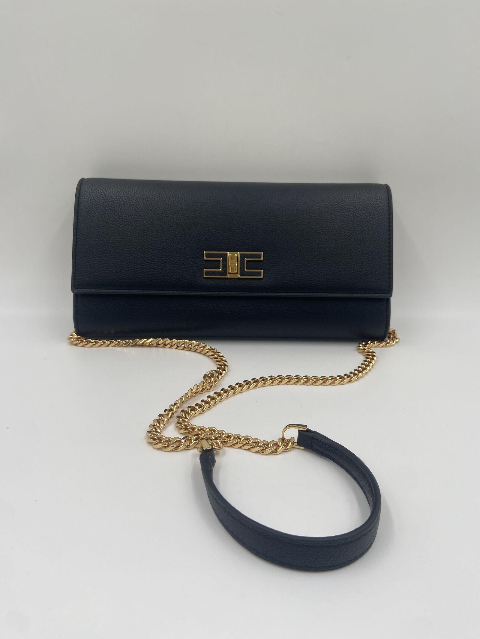 Baguette con tracolla e placca logo - Elisabetta Franchi BS32A51E2 110 ELISABETTA FRANCHI 