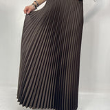 Gonna in raso plissè SK1183 MORO OFELIA 