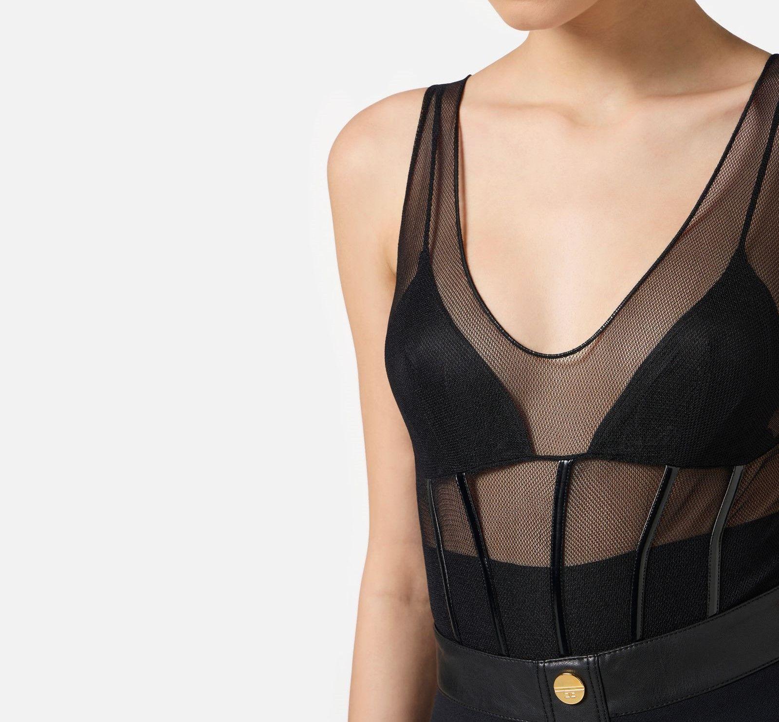 Body in tulle - Elisabetta Franchi BO00256E2 110 ELISABETTA FRANCHI 