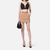 Top in doppio crèpe con placchetta logo TO00246E2 110 ELISABETTA FRANCHI 