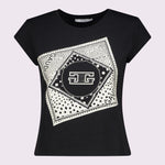 T-shirt con stampa e strass 511FD64016 2001 GAUDI' 