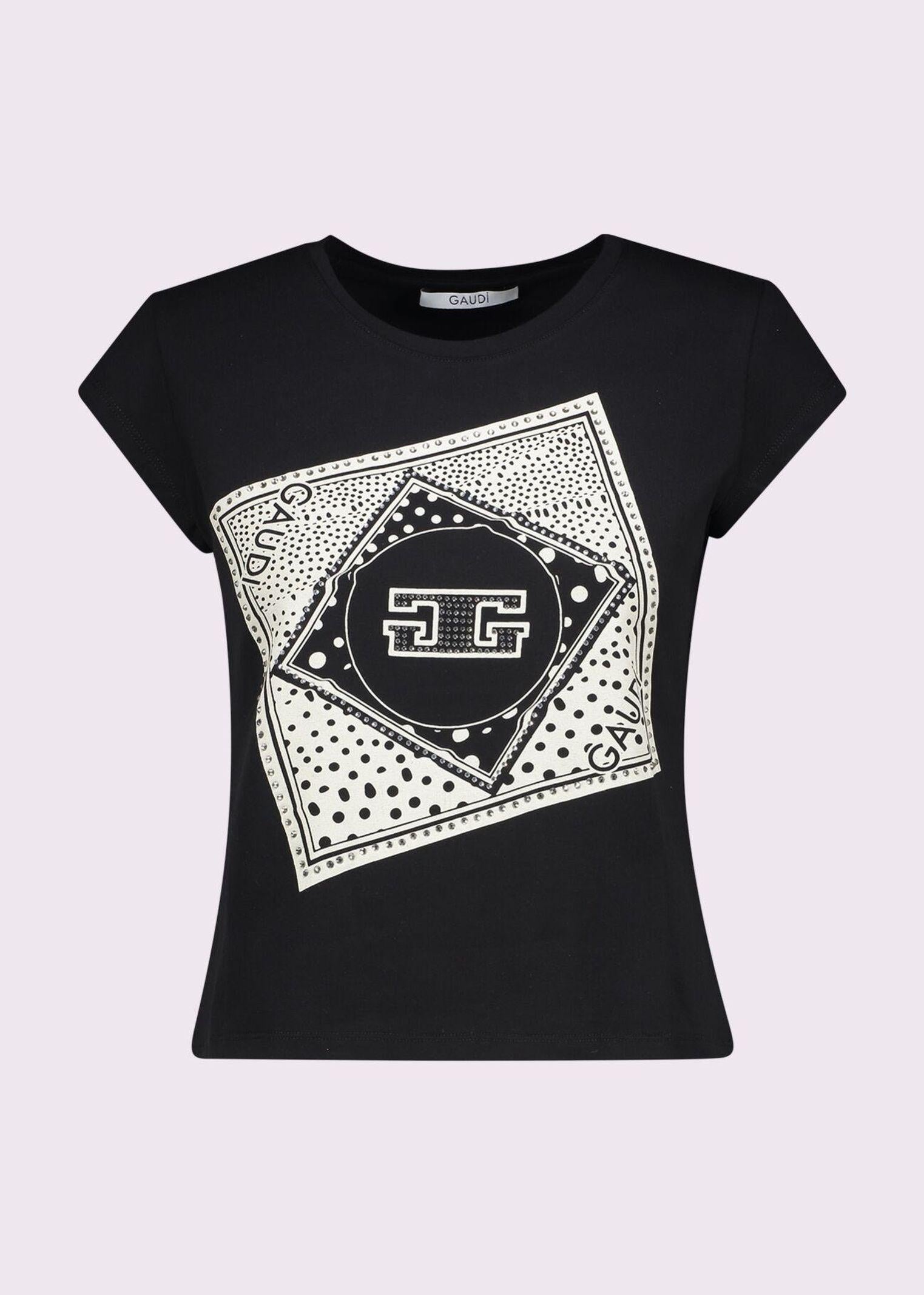 T-shirt con stampa e strass 511FD64016 2001 GAUDI' 