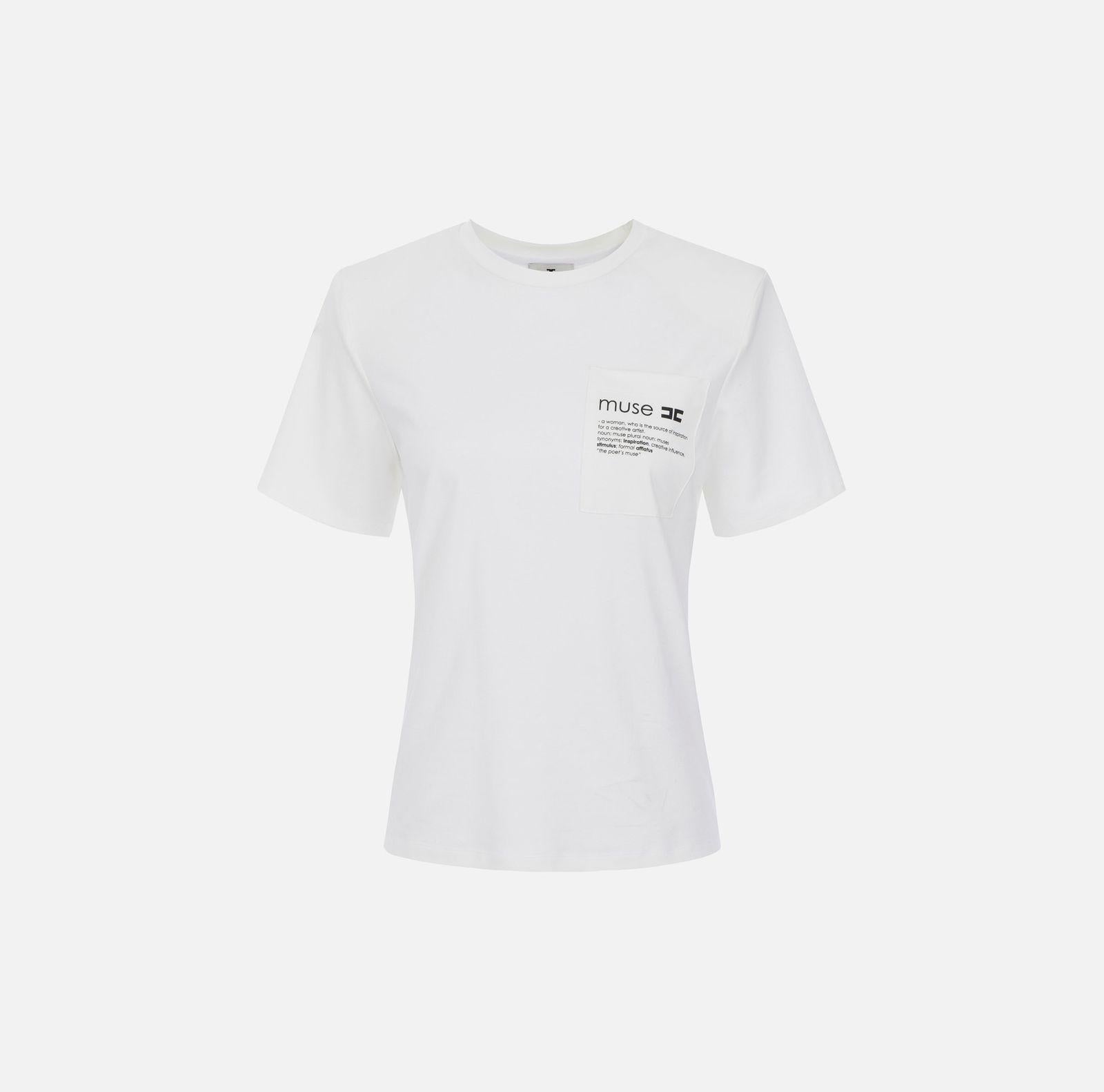 T-shirt con taschino - Elisabetta Franchi MA02056E2 270 ELISABETTA FRANCHI 