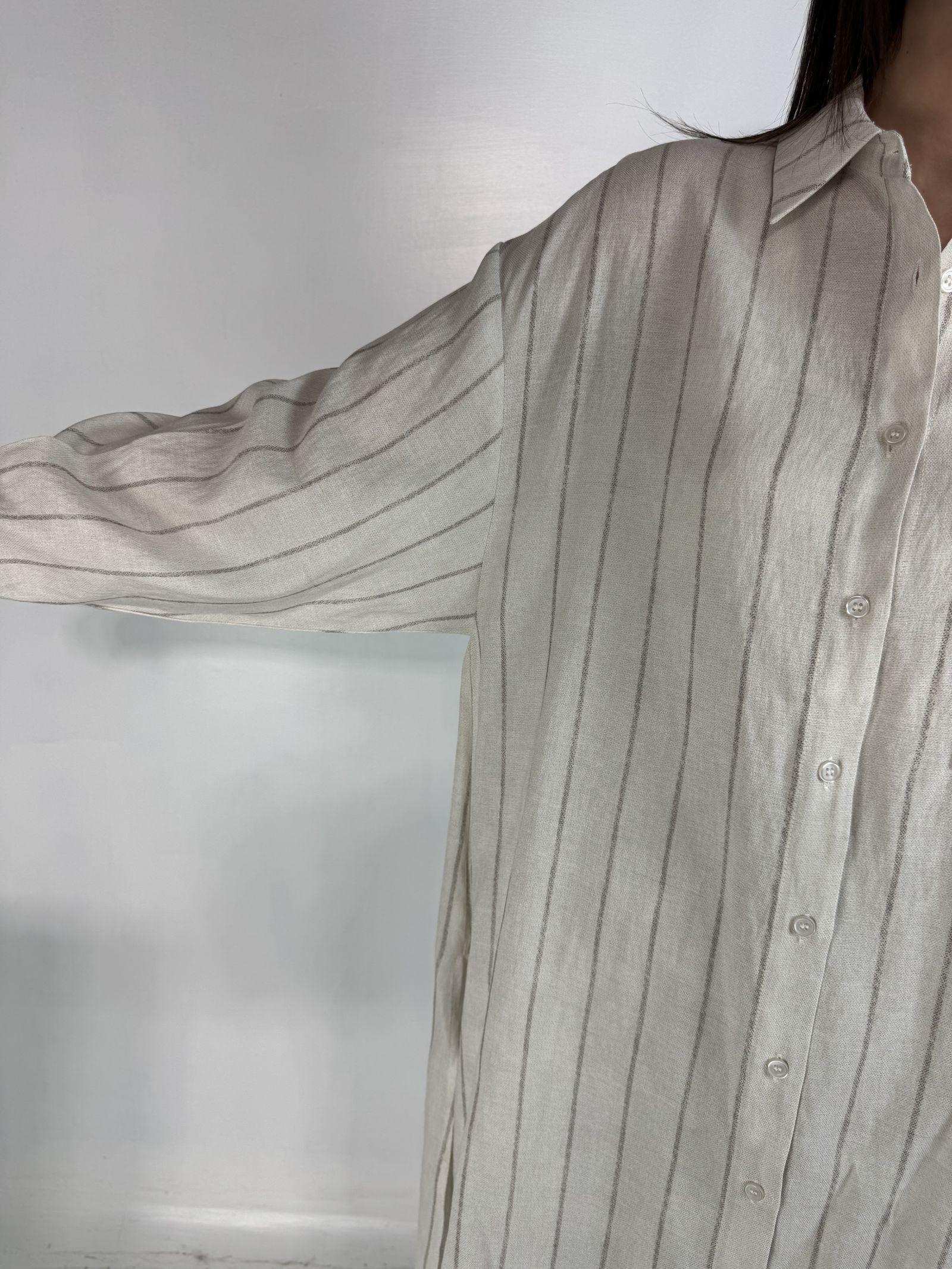 Camicia lunga con motivo a righe - Eleh SS260273 ECRU ELEH 
