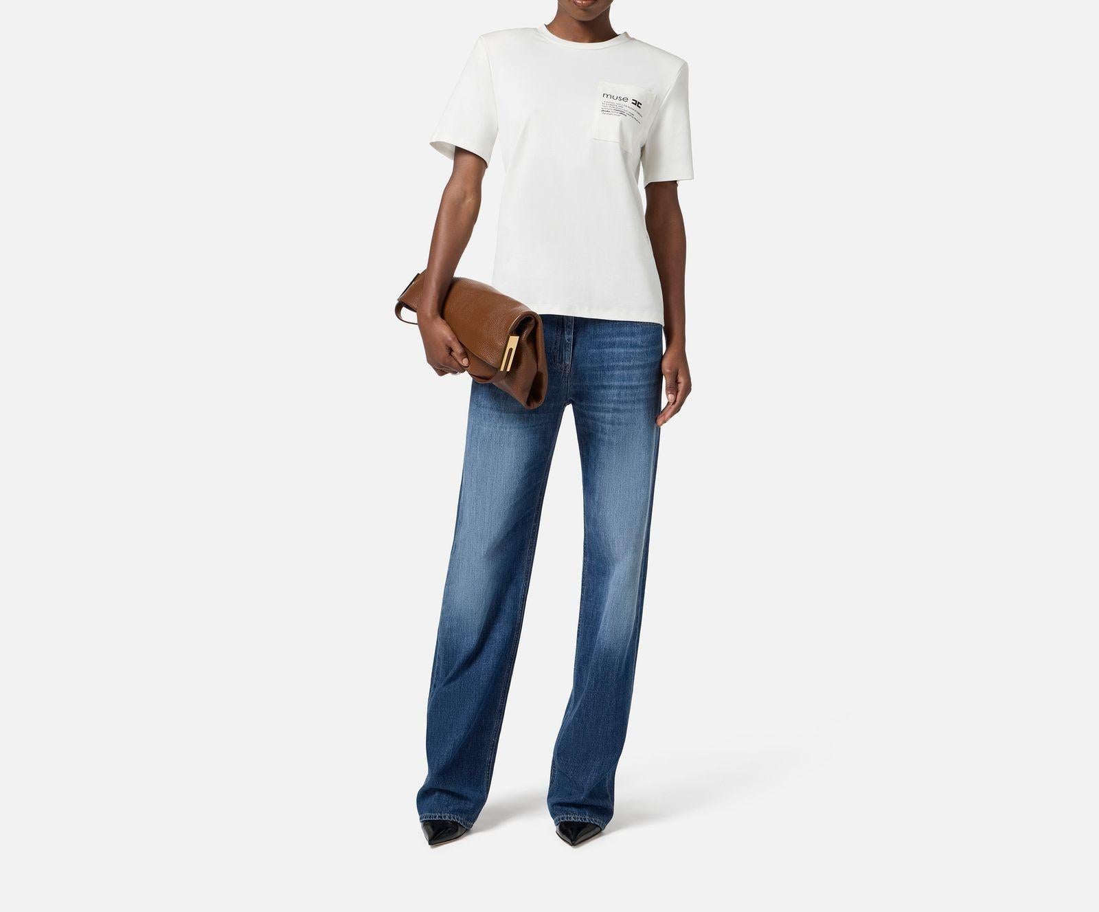 T-shirt con taschino - Elisabetta Franchi MA02056E2 270 ELISABETTA FRANCHI 