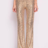 Pantalone vita alta con paillettes