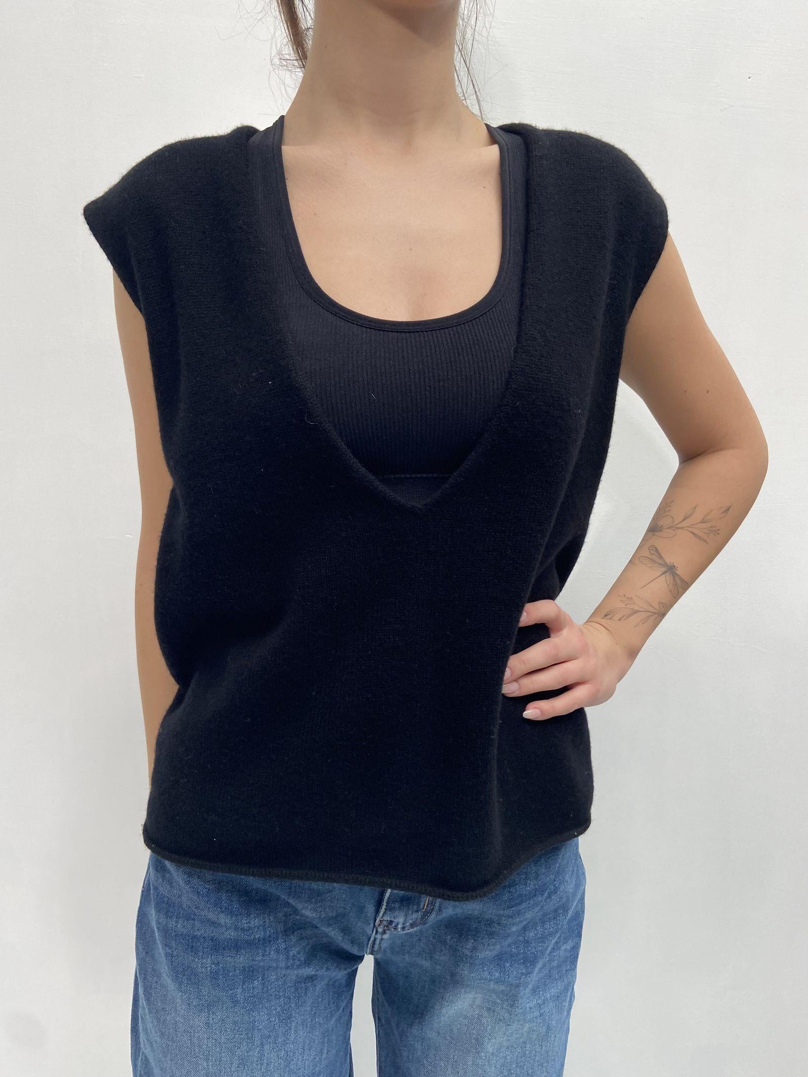 Gilet scollo a V CBGL4734 NERO OFELIA 